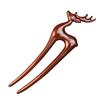 1pc Rabbit Deer Hair Accessories Wood Vintage Style U-Shaped Women Butterfly Flower Hairpin Hair Stick