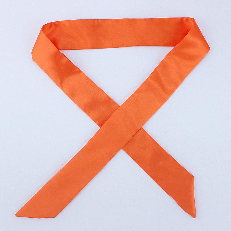 4x100cm Satin Silk Narrow Scarf Neckerchief Solid Neck Scarves Long Silk Thin Scarf Tie Black Bag Ribbon Headbands Choker