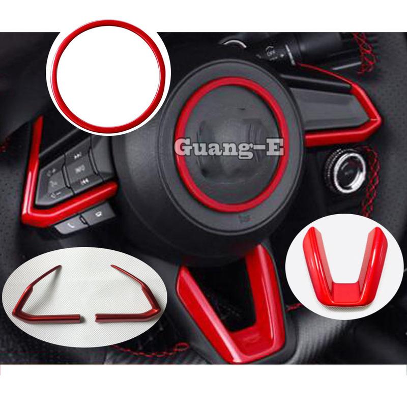 For Mazda CX-8 CX8 2016 2017 2018    Car Sticker Ornament Inner Steering Wheel Interior Kit Trim Frame Cover Parts