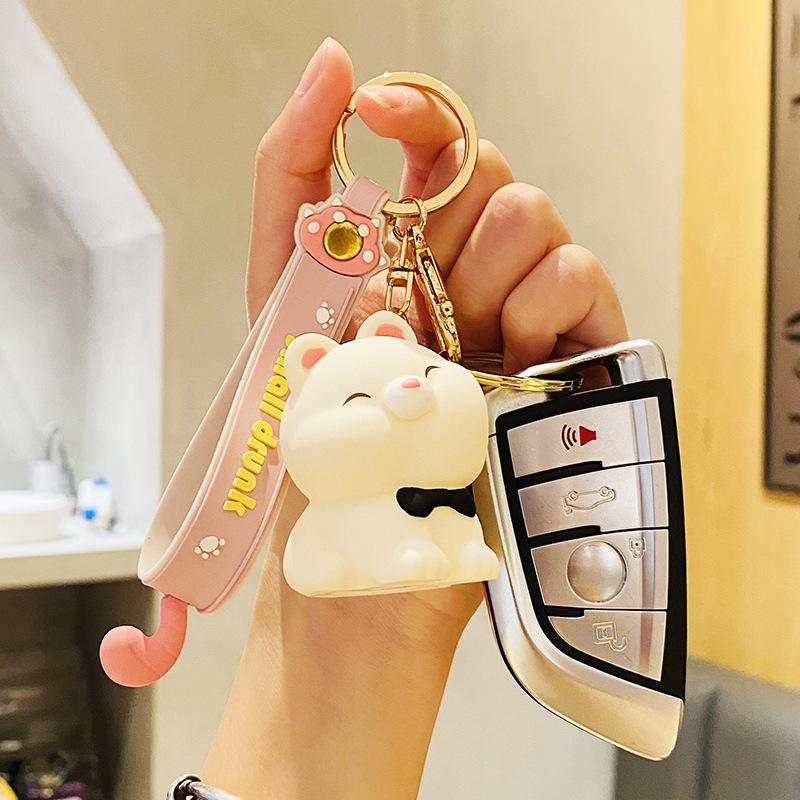 Creative Sticker Keychain Cute Animal Car Figurine Backpack Pendant Couple Small Gift Wholesale