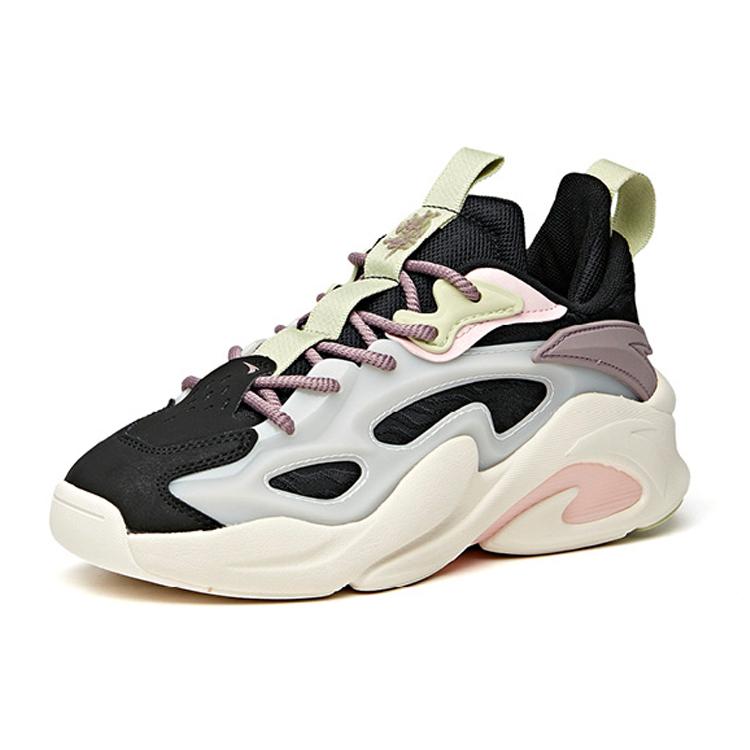 Anta Bastard Wei Feng Slip Resistant Abrasion Resistant Low top Chunky Sneakers Women's Black White Blue 122048081-3