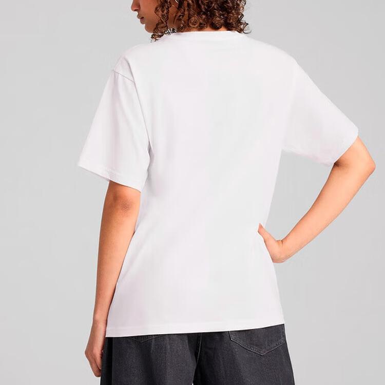 Puma Graphics Relaxed Fruity Letter Casual Short Sleeve T-Shirt Women T-Shirts White 687711-02