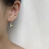 Olive Green Bare Stone Gentle Wind Earrings French Retro Hong Kong Style Ear Hook Temperament Earrings Light and Luxurious Earrings