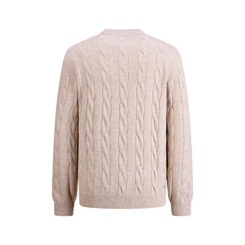 NVG-YOUNG Men's Crew Neck Cable-Knit Sweater