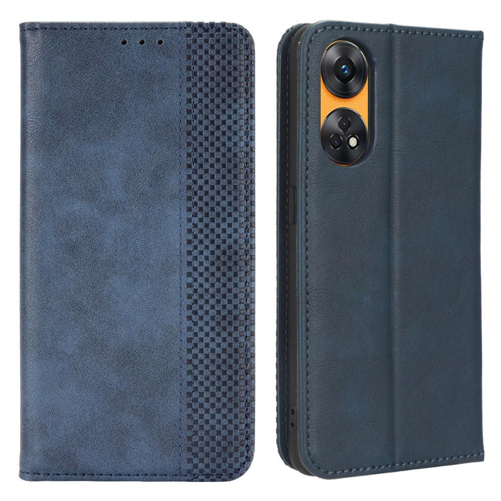 For Oppo Reno8 T 4G Phone Wallet Case Retro Texture PU Leather Stand Cell Phone Cover