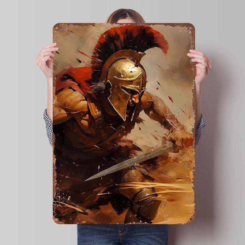 

Spartan Spartacus Printed Poster Customized Wall Art Retro Vintage Metal Tin Signs for Room Ornaments Coffee Bar Accessories 7.9x11.8In(20x30cm)