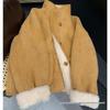 Reversible Lamb Wool Short Jacket - Women's 2025 Autumn/Winter Stand-Up Collar Fleece