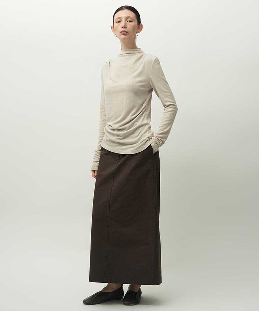 Leopeusaideuhwaiteulabel Slit Long Skirt Dark Brown