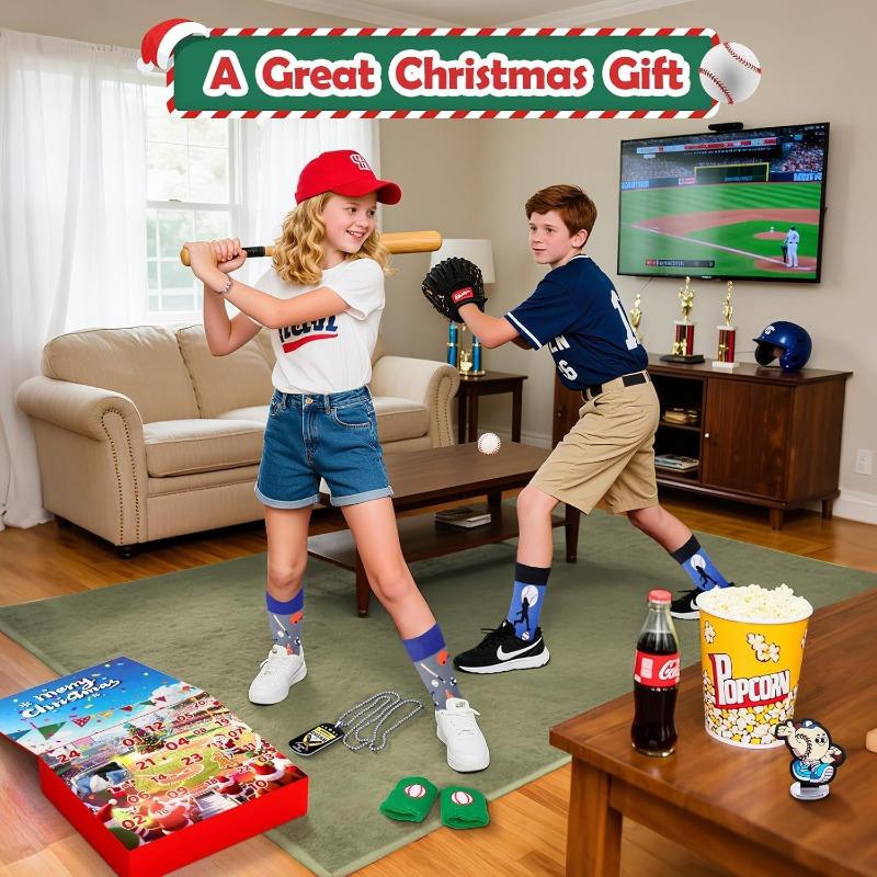 Advent Calendar 2025 Sport for Teen Boys Girls Teenagers Baseball Football Christmas Countdown Gifts Accessories and Decorations Stocking Stuffers