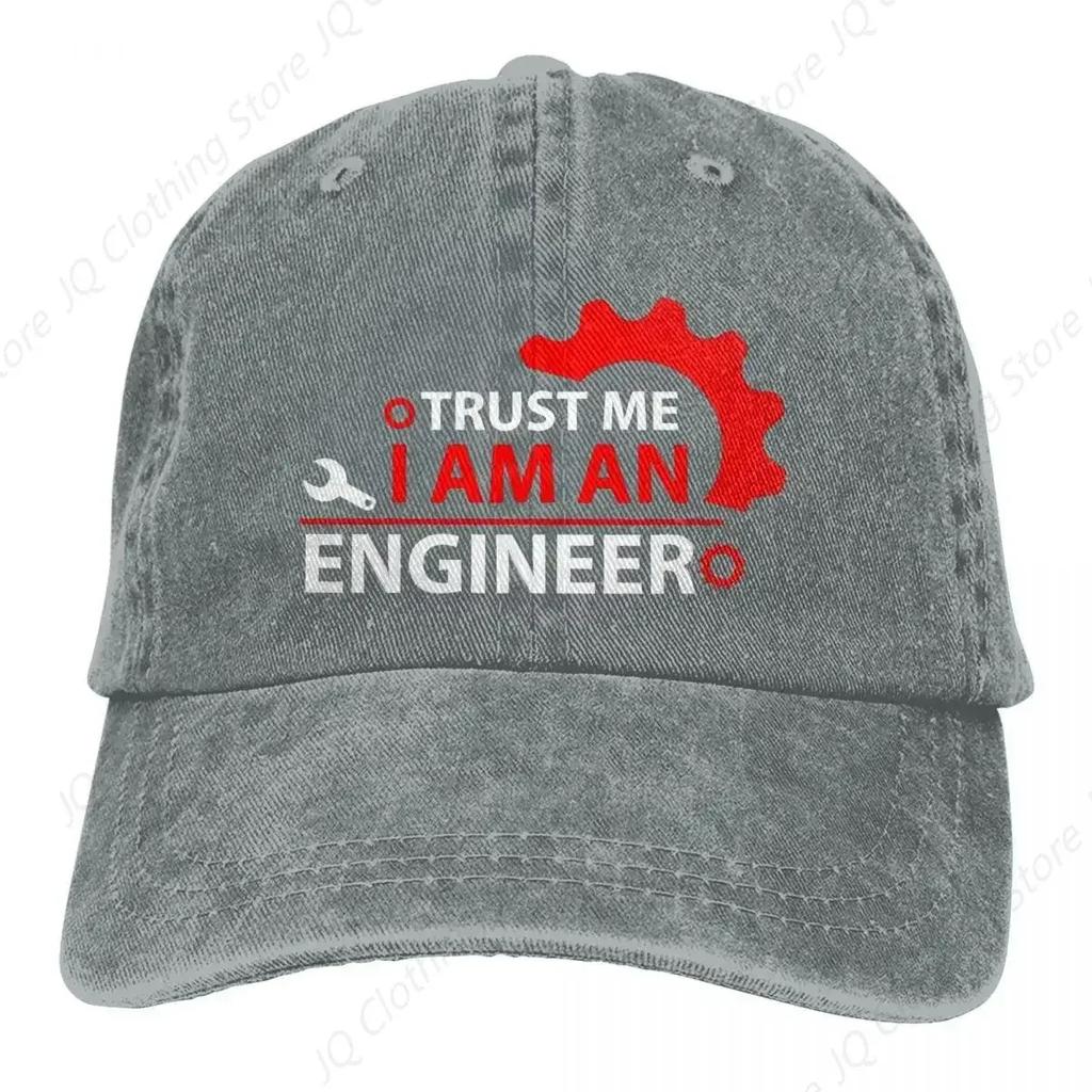 Trust Me I Am Engineer Baseball Cap Red Logo High Quality Washed Trucker Hat Unisex Men Classic Design Cap