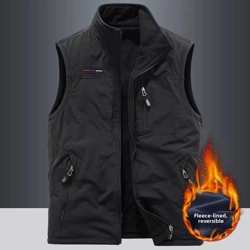 Men Outdoor High Quality Sports Leisure Windproof Breathable Sleeveless Thick Vest Fashionable and Breathable Warm Vest Comfort