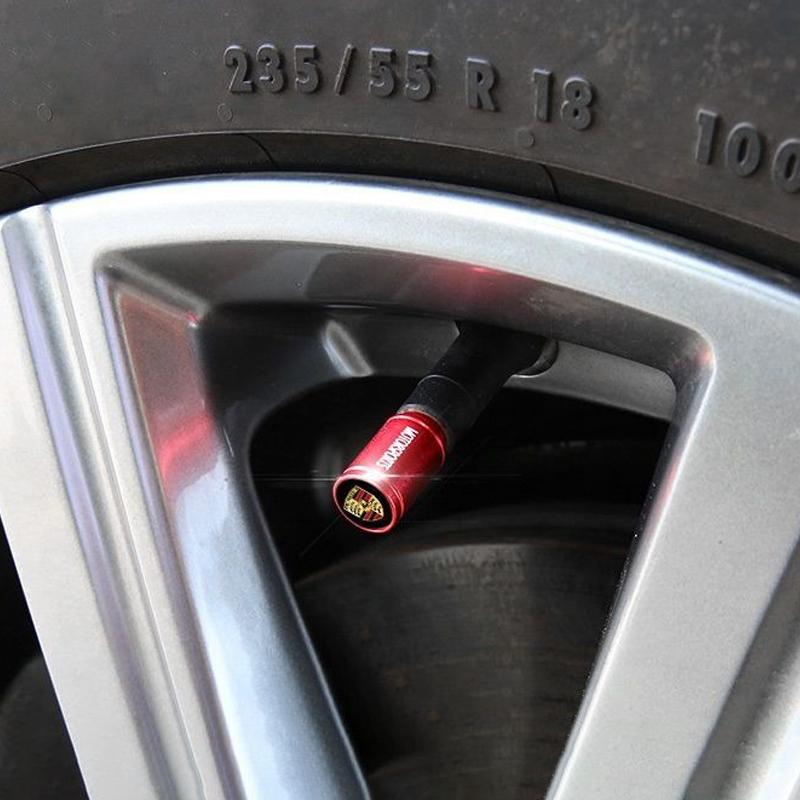 4 Stück Aluminiumlegierung Auto Rad Reifenventilkappe Reifenventil Schaftabdeckung für Porsche Panamera Macan 911 718 Taycan Boxster Cayman 918 Pajun