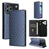 Cubic Grid Texture Flip Leather Phone Case