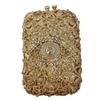 WHTUOHENG Crystal Evening Clutches Bags Multicolored Diamond Gold Metal Bag Hollow Out Luxury Designer Handbags Lady Girl Dinner
