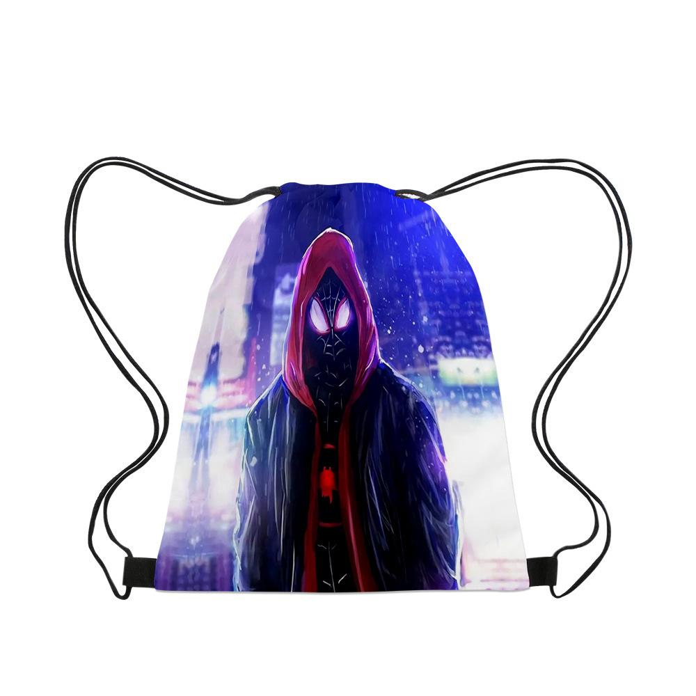 Anime Cartoon Drawstring Bundle Mouth Bag, Backpack Children S Backpack Bundle Mouth Bag To Draw A style; drawstring pocket