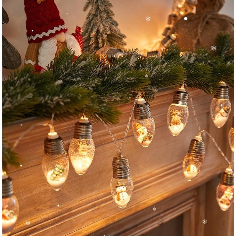 1PC 1.5m 10 Lights LED Christmas Doll Wishing Bottle Lights String Bulb Lights Santa Snowman Christmas Tree Decoration Lights