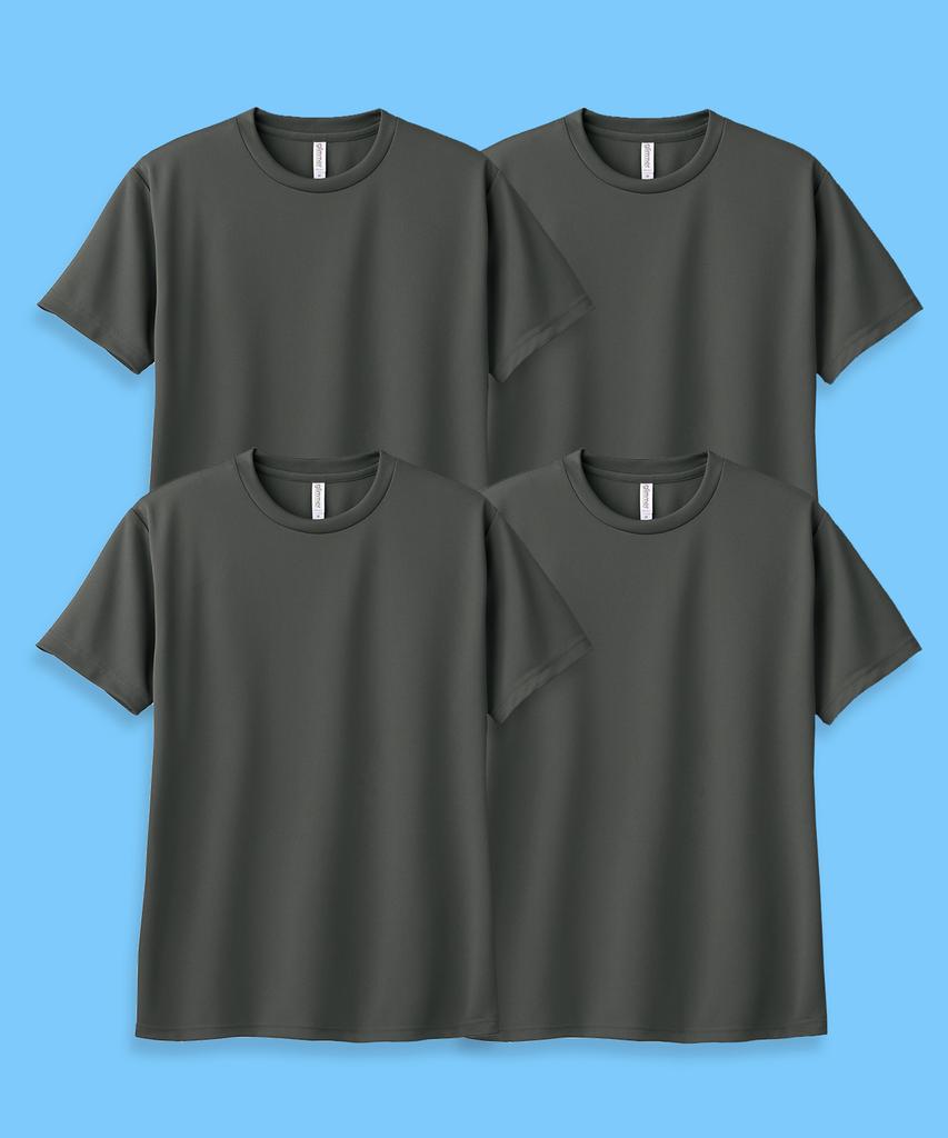 GLIMMER [4Pack] Air Cooling Dry Functional Cool Plain Short Sleeve T-Shirt (Type B)