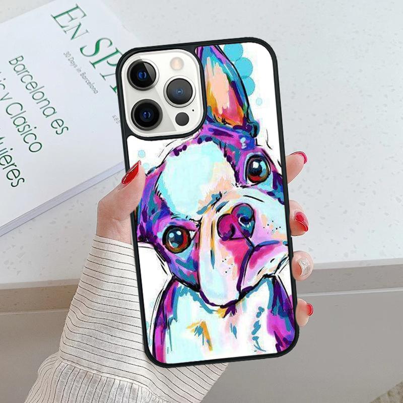 Boston Terrier Dog Faces Phone Case For iPhone 17 Air 15 16 16e 14 13 Pro Max Coque 12 11 Pro Max PLUS fundas cover