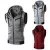 Jamickiki Newest Fashion Outdoor Men's Sleeveless Zipper Tank Top Joggers Vest Hooded Waistcoat Sleeveless Hoodies. 3 Colors