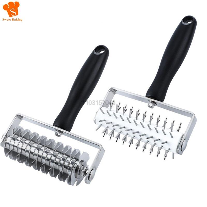 Pastry Lattice Roller Cutter Pizza Dough Docker with PP handle Professional Pizza Roller Pin Wheel Hole Puncher Kitchen Gadget