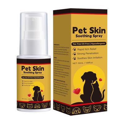 Spray Calmante para Pele de Animal de Estimação Spray Hidratante para Animal de Estimação 50ml Condicionador Alívio da Coceira Shampoo Brilho da Pelagem para Gato Refrescante de Feridas Cuidados