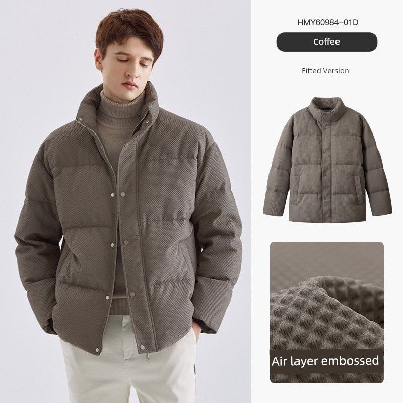 Thousand Paper Cranes Men's Clothing 90% Fleece Thickened Stand Collar Warm down Jacket Winter Loose Men's Cold-Proof Outerwear Coat