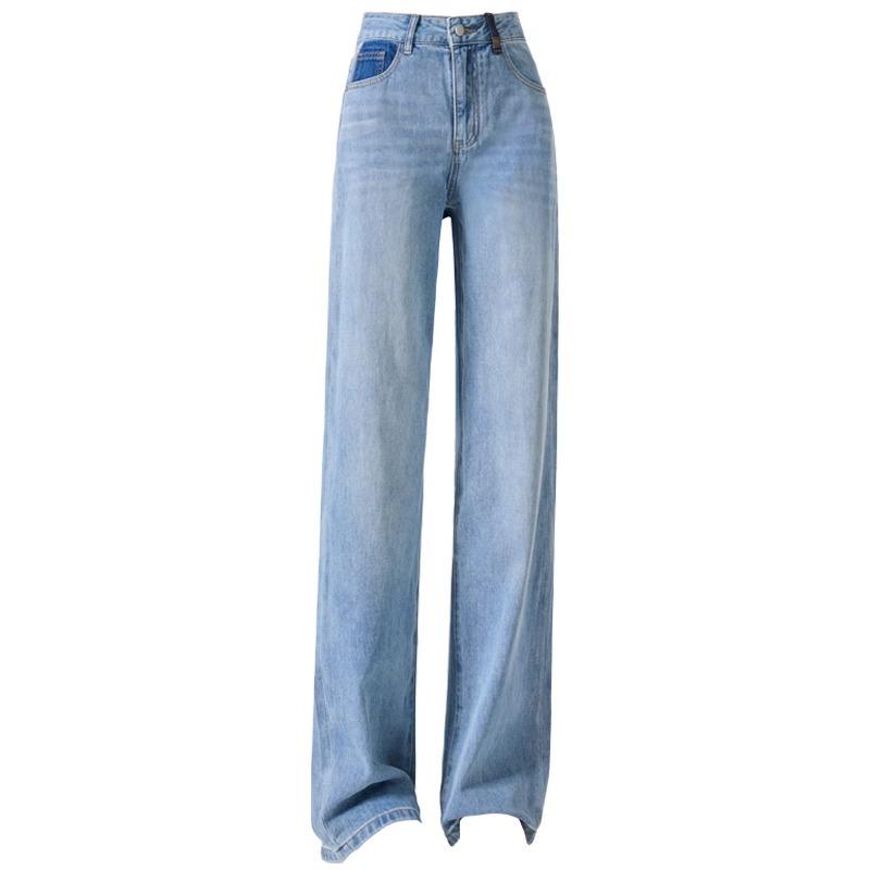 Women's High Waist Wide Leg Jeans - 2025 Spring/Autumn Retro Slim Fit Straight Leg Pants