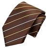 Michiko London Bonded Fabric with Lining for Made In KOSHINO Striped Silk Wrinkle-Resistant Volume, Japan, Tie, 100% Silk, Unisex, MKJ-037 (Brown)