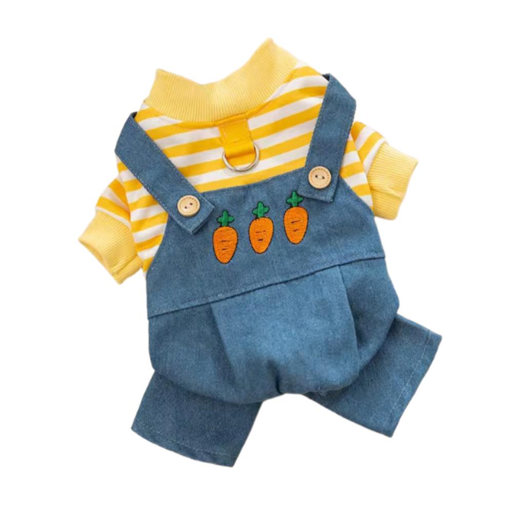 Cute Dog Jumpsuit Towable Dog Stripes Vest Pet T-Shirt Dog Sweatshirt  Travel