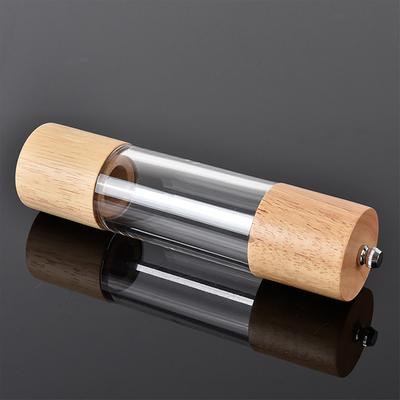 Manual Pepper Grinder Multifunctional Efficient Grinding Oak   Acrylic Pepper Mills Shakers