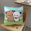 Bear Cartoon Kawaii D-Dudu B-Bubu Maple Design Cushion Cover Happy Autumn Harvest decor Holiday Decorati Pillow Cover