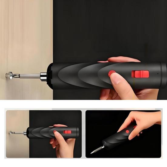 Cordless Electric Screwdriver Set Rechargeable Mini Power Tool Kit with 12 Bits Manual Electric Hybrid Mode Twist Unscrew Tool