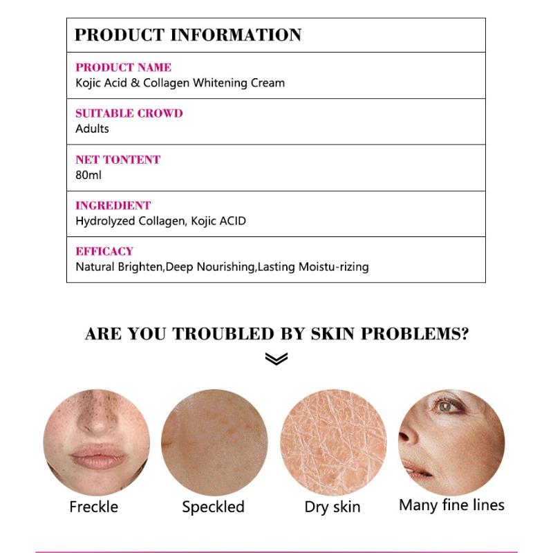 Bone Collagen Kojic Acid Cream Moisturizing Skin Brightening