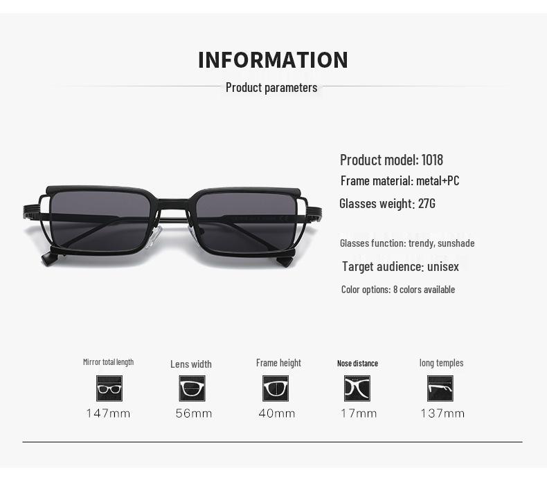 Retro Square Frame Sunglasses: Unisex European & American Style with Metal Frame for Street Fashion