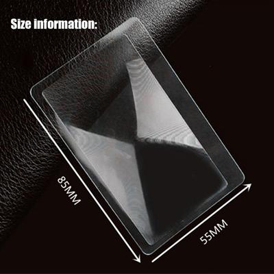 5/10 PEÇAS Lupa 3X Ampliação Lente Fresnel Ampliadora 85 x 55mm Tamanho Cartão de Crédito de Bolso Lupa Transparente