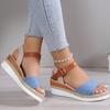 Fashion 2025 Women's Sandals Peep Toe Wedges Heels Sandals Summer Shoes Woman Low Platform Sandalias Mujer Non-slip Hemp Heeled Shoes