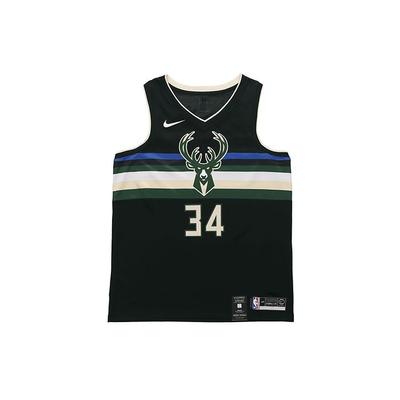 NBA Basketball Jersey Bucks Antetokounmpo No. 34 Statement Edition Men Tops Black AT9806-011