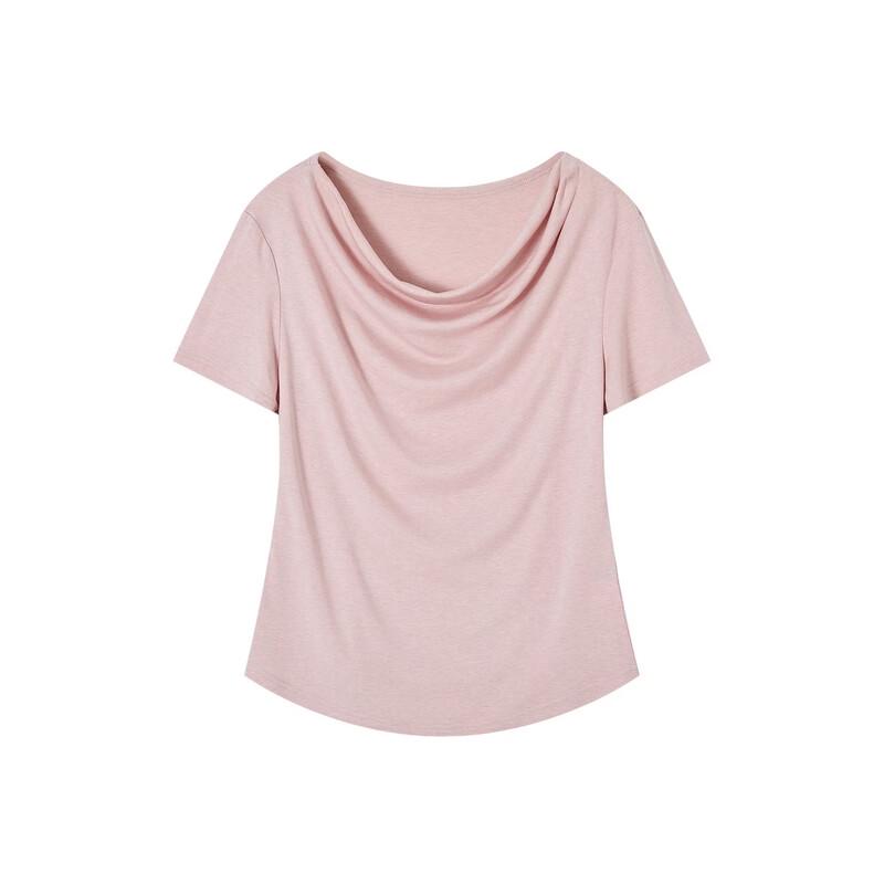 Demana Damen T-Shirt aus Merinowolle Tencel mit Drapierter Halslinie