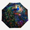 Peacock,Fantasy Automatic Folding Umbrella 8 rib Lightweight Design, Durable Iron Frame, Compact and Portable, Perfect Gift for Birthday,