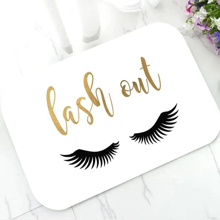 Fashion Rose Gold EyeLash Welcome Mat Bedroom Hallway Entrance Floor Mats Carpet for Living Room Soft Anti-slip Area Floor Rugs
