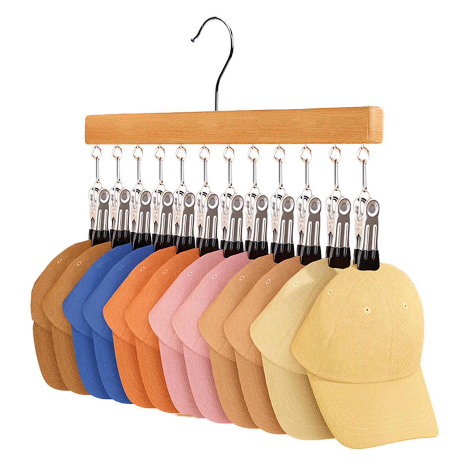 

by a Professional SLTS Hat Cap Hat Storage Clip Natural [Recommended Organizer] Hanger, Hanger, [12 Clips] [No Deformation] Hanging, Stylish, [Item]