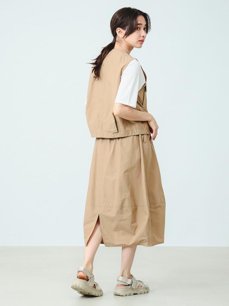 B:MING by BEAMS Water-Repellent Cocoon Skirt, Women's, Beige, Size M