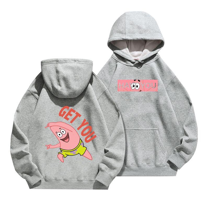 2025 SpongeBob SquarePants Big Star Anime Hoodies Men's and Women's Four Seasons Cotton Loose and Versatile Casual Trendy Ins