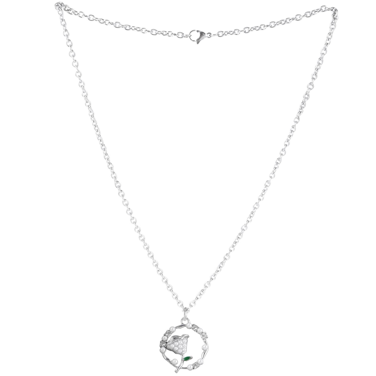 

Versatile Use Alloy Pendants Necklace Craft Supplies Portable for Jewelry Making Featuring Heart Flower Designs T1