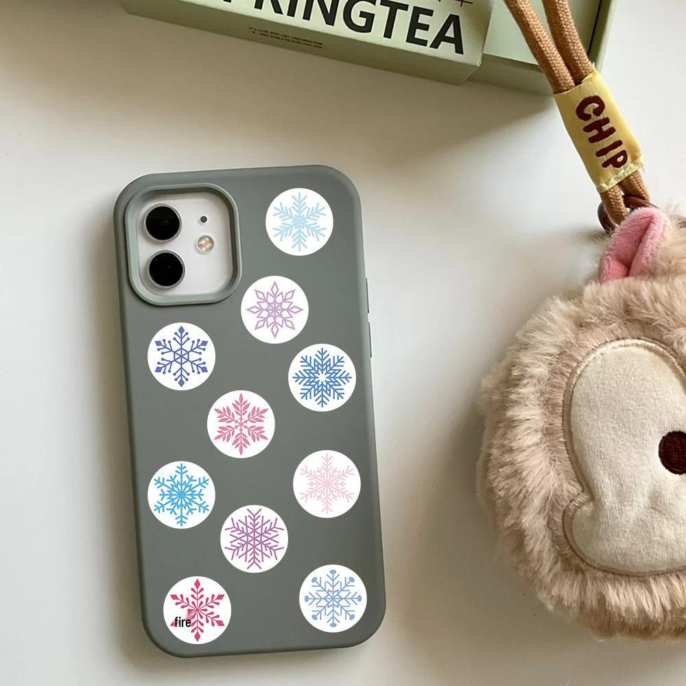 Cartoon Snowflake Series Stickers, 500 Sheets/Roll - DIY Decoration & Envelope Sealing.