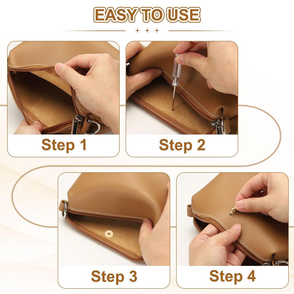 PATIKIL Round Head Rivet Kit with Single Ring for Leather Metal DIY and Multicolor 60-Piece 0.28"x0.22" Screw-Type Crafts, Crafts, Bags, Belts,