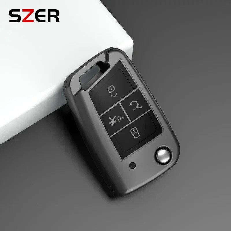 4 3 Buttons NEW TPU Car Key Case Cover Fob For Volkswagen VW Golf 7 ALLTRACK MK7 Tiguan SEAT Ateca Leon FR 2 Ibiza Skoda Octavia