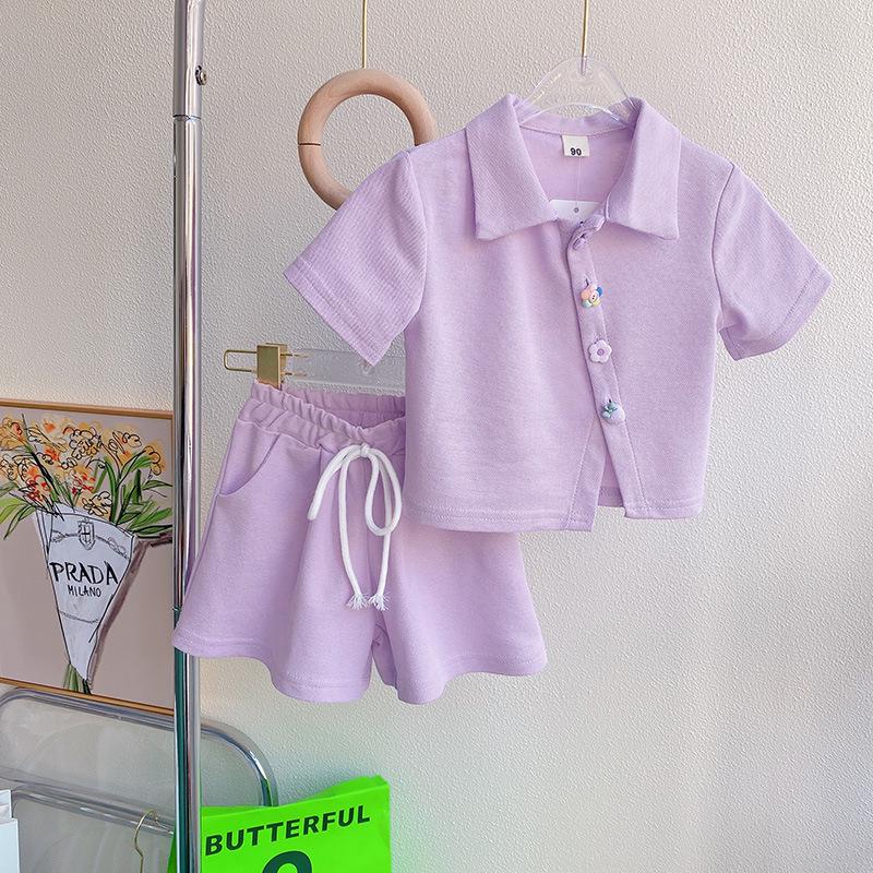 Fishy Fun Summer Wear: Baby Girl Short Sleeve Top + Shorts Set RX1107