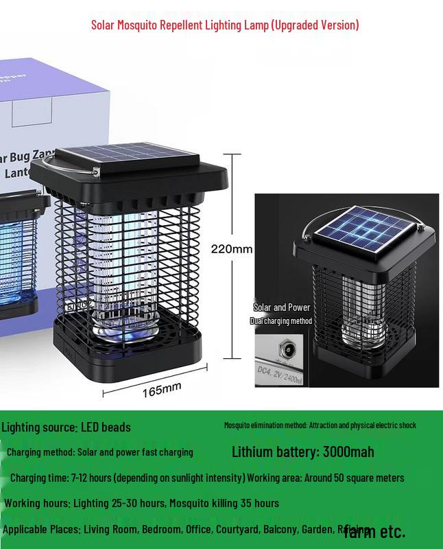 Solar Powered Fast Charge Mosquito Killer Lamp