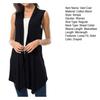 Sommer Damen Ärmellose Leichte Strickjacke Weste Einfarbig Offen Vorne Drapierter Mittellanger Asymmetrischer Saum Weste Mantel